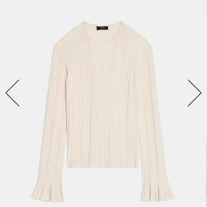 NWT Theory Linear Knit Top in Stretch Wool Blend